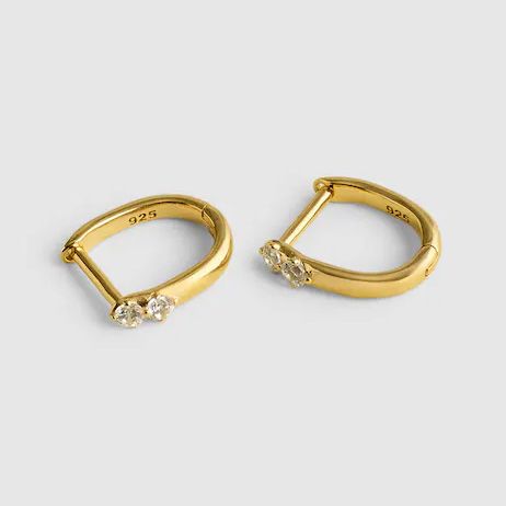 Madewell Demi-Fine Crystal Huggie Hoop Earrings