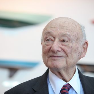 NEW YORK, NY - MAY 19: Ed Koch speaks at the renaming of the Queensboro Bridge in his honor at The Water Club Restaurant on May 19, 2011 in New York City. (Photo by JP Yim/Getty Images)