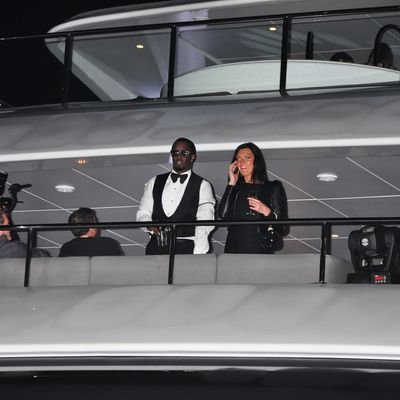 P Diddy invites celebrities and friends for a party on a yacht in Cannes. Paris Hilton, Nicky Hilton, Kim Kardashian, Michelle Rodriguez, Tara Reid, Benito Del Toro and more were seen aboard.Pictured: P Diddy.