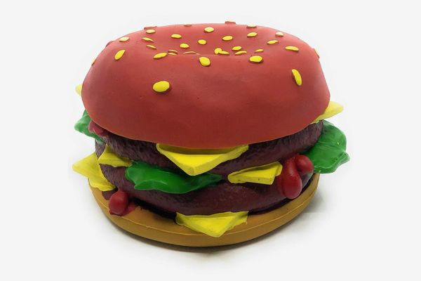 Lucas b Natural Dog Toys XL Rubber Hamburger Toy