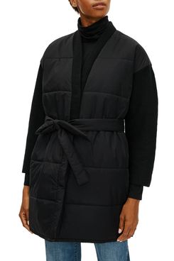 Eileen Fisher Recycled Nylon & Boiled Wool Coat