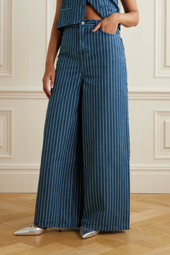 The Frankie Shop Sasha Striped Wide-Leg Jeans