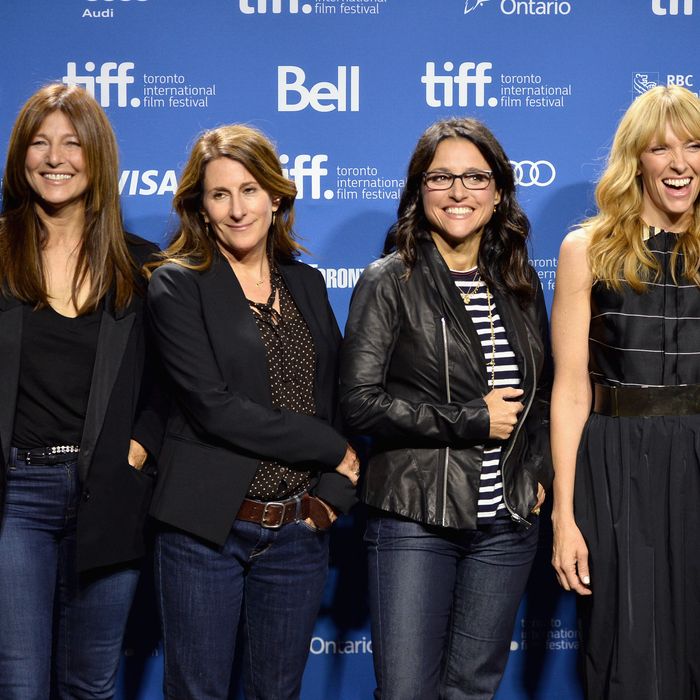 TORONTO, ON - SEPTEMBER 08: (L-R) Actress Catherine Keener, director Nicole Holofcener, actress Julia Louis-Dreyfus and actress Toni Collette attend 