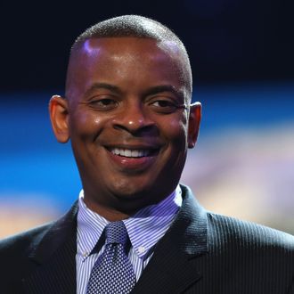 CHARLOTTE, NC - AUGUST 31: Mayor of Charlotte, Anthony Foxx, speaks to the media during the Democratic National Convention Committee Unveiling Stage for the DNC at Time Warner Cable Arena on August 31, 2012 in Charlotte, North Carolina. (Photo by Streeter Lecka/Getty Images)