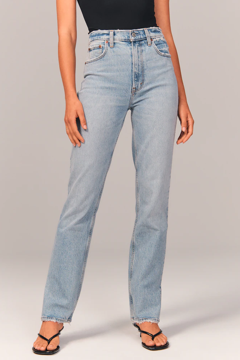 light wash black mom jeans