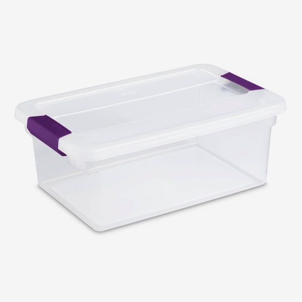 Sterilite 15qt Clear View Storage Bin with Latch Purple