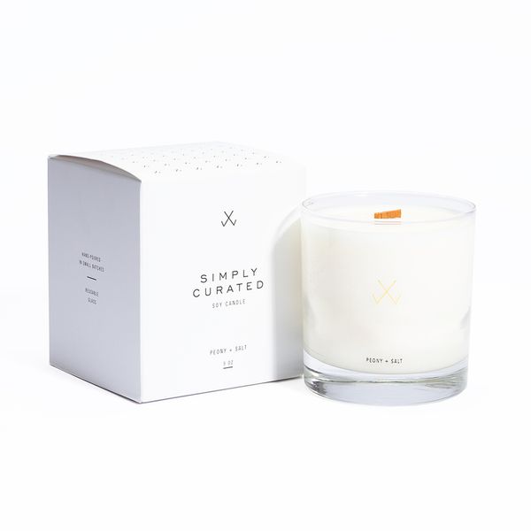 Simply Curated Peony & Salt Soy Candle