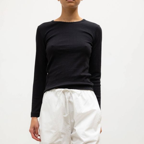 Leset Pointelle Slim Fit Long Sleeve