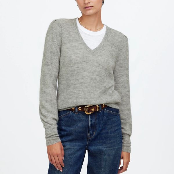 Madewell Alpaca-Blend Deep V-Neck Sweater