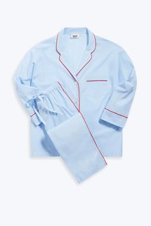 Sleepy Jones Marina Pajama Set in Blue End on End