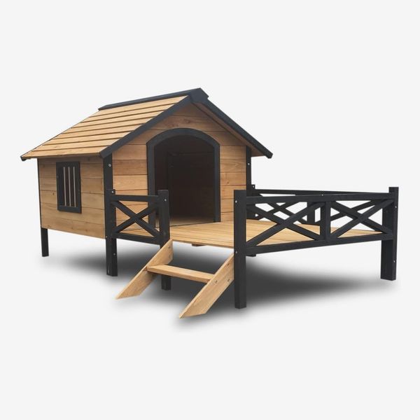 Lifeand Outdoor Large Wooden Cabin-House-Style Wooden Dog Kennel With Porch