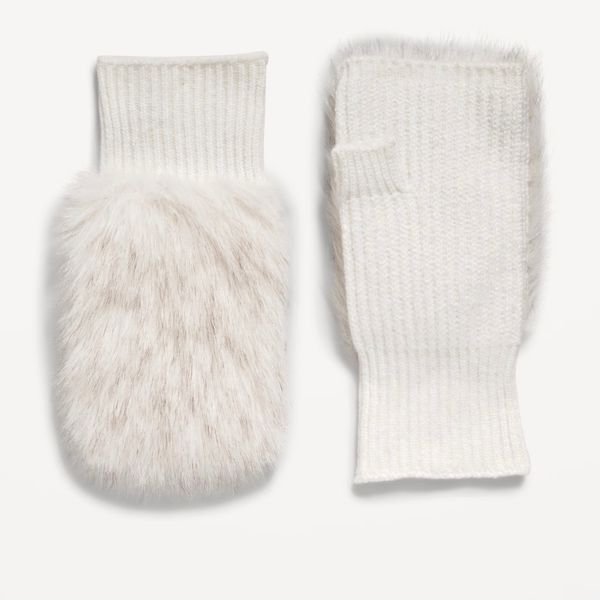 Old Navy Faux-Fur Fingerless Gloves