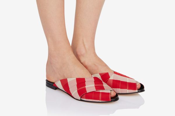 Trademark Gingham Wrapped Pajama Sandals, Red