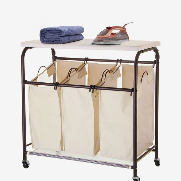 Ollieroo Classic Rolling Laundry Sorter Cart With Ironing Board