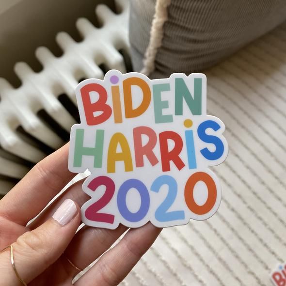 Brenna Doodles Biden Harris 2020 Sticker, Confetti