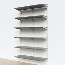 Elfa Classic 4’ Basic Melamine Shelving Grey