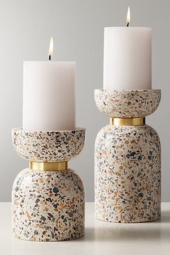 CB2 Terrazzo Pillar Candle Holder