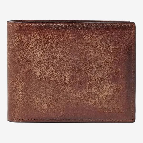 Fossil men's derrick rfid blocking leather bifold wallet