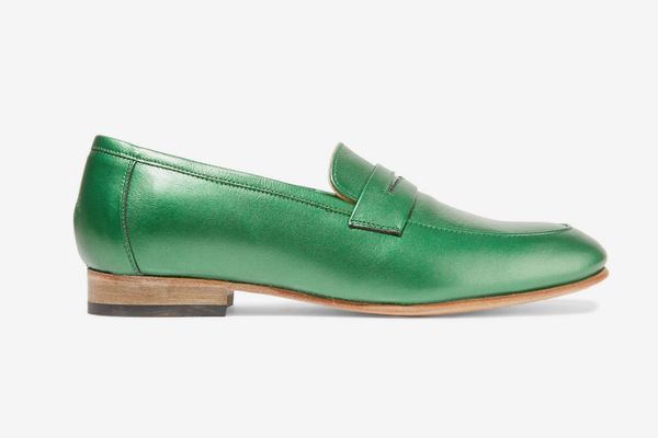 DIEPPA RESTREPO Penny metallic leather loafers