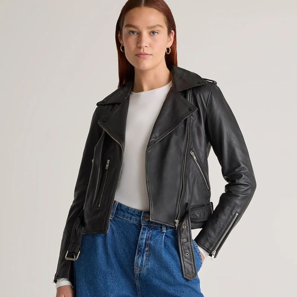 Quince 100% Leather Motorcycle Jacket