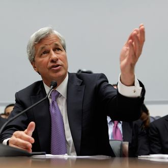 JPMorgan Chase & Co Chairman and CEO Jamie Dimon testifies before the House Financial Services Committee on Capitol Hill June 19, 2012 in Washington, DC. After testifying before the Senate last week, Dimon answered questions from the committee about his company's $2 billion trading loss earlier this year.