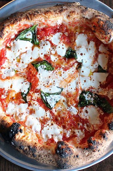 Dough for the crust is leavened with wild yeast and takes two days to prepare.
