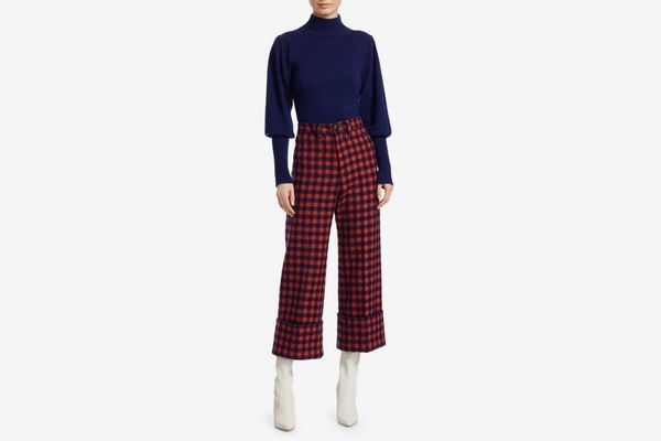 Sea Pop Plaid Cuff Trousers