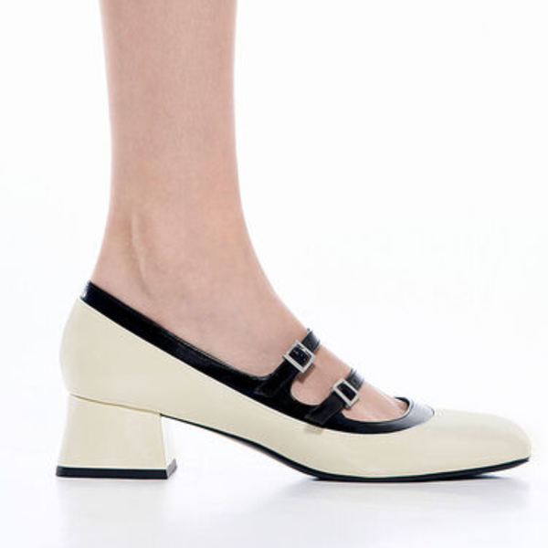 Charles & Keith Patent Two-Tone Mary Janes
