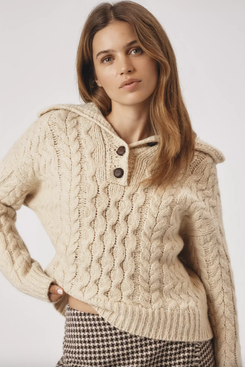 Anthropologie Maeve button collar sweater