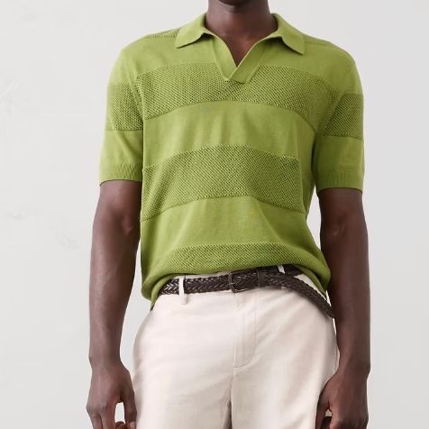Banana Republic Factory Men's Mesh Striped Sweater Polo