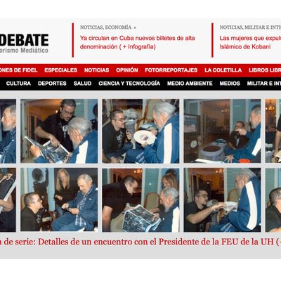 A screenshot of Cuba's website Cubadebate shows ten photos of Fidel Castro on their opening page in Havana, Cuba, Tuesday Feb. 3, 2015. 