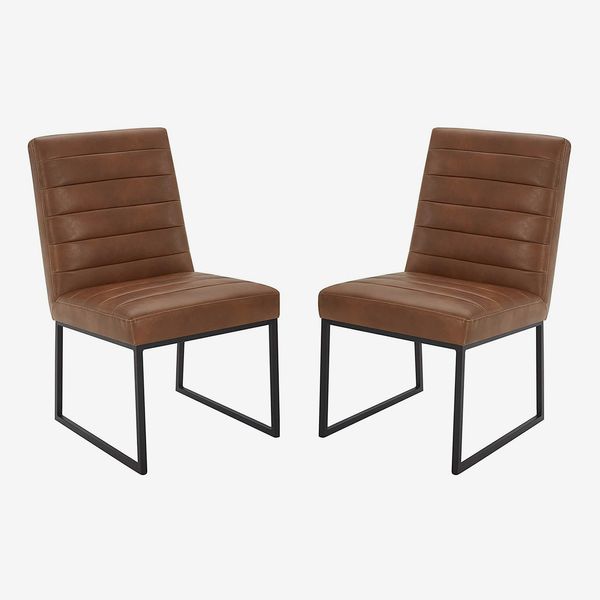 Amazon Brand Rivet Decatur Modern Faux Leather Dining Chair, Set of 2