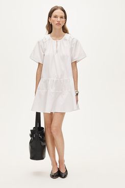 J.Crew Tiered Popover Dress in Cotton Poplin