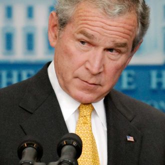 U.S. President George W. Bush addresses reporters during a press conference in the briefing room at the White House July 14, 2008 in Washington, DC. Bush addressed oil prices and energy policy, the wars in Iraq and Afghanistan and the economy, among other topics. 