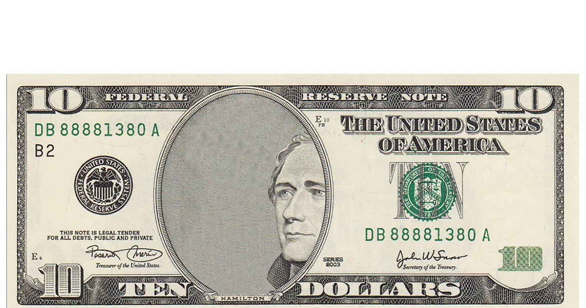 10 dollar bill back