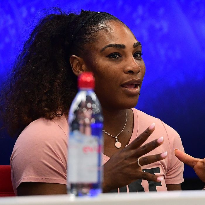 Serena Williams at press conference.