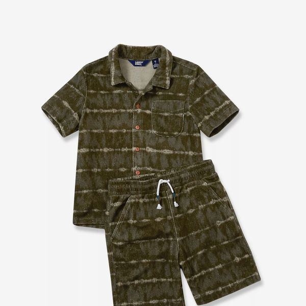 Lands' End Boys Short Sleeve Terry Cover Up Set