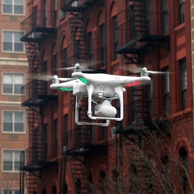Camera drone flown by Wilson flies near the scene where two buildings were destroyed in an explosion, in the East Harlem section in New York City in this file photo