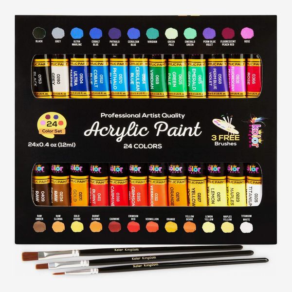 Acrylic-Paints Set (24 Colours and 3 Brushes)