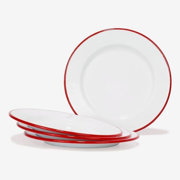 Red Co. Enamelware Metal Classic Round Dinner Plate