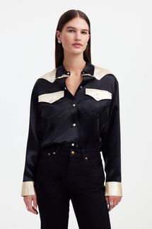 Alexa Chung for Madewell Satin Western Shirt