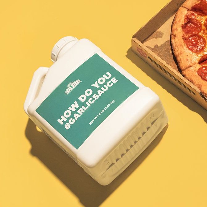 Papa John S Unveils Garlic Sauce In One Gallon Jugs