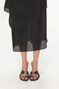 Eckhaus Latta x Mango Leather Block-Heel Sandals