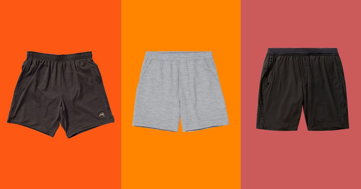 Men's Gym Sweat Shorts Large Zipper Pockets Outdoor Fitness Running Short Pants 