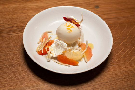 Frozen lemon fluff, honey-lemon sorbet