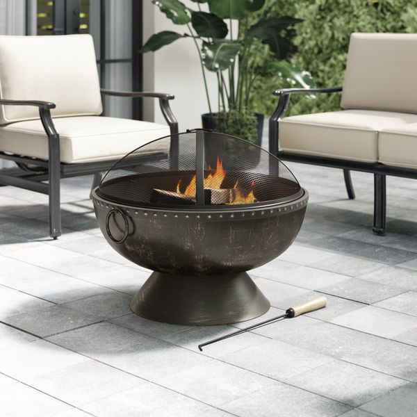 Greyleigh Tuscola Firebowl Steel Wood Burning Fire Pit