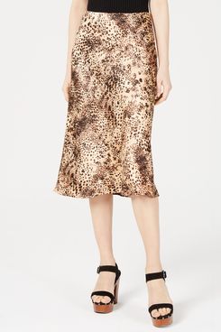 Cotton Candy Leopard-Print Midi Skirt