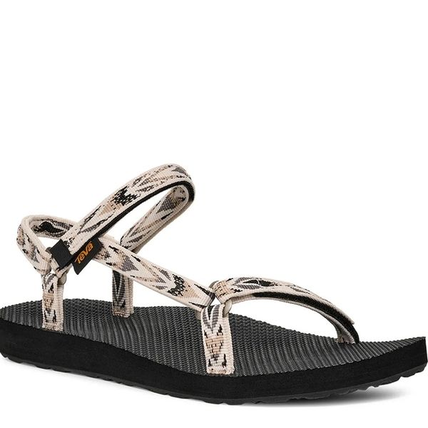 Teva Original Universal Slim Sandal - Off White/Grey/Beige Geometric Print