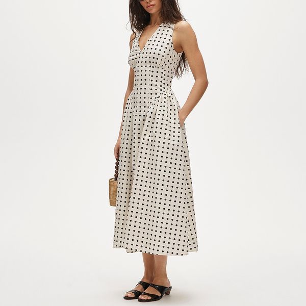 J.Crew V-Neck Dress in Dot Print