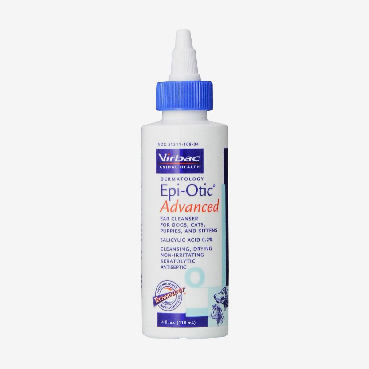 Virbac Epi-Otic Advanced Ear Cleaner for Dogs Cats, 4-oz